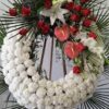 Corona difunto rosas rojas